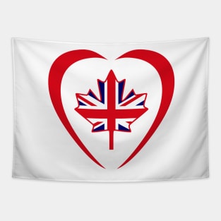 British Canadian Multinational Patriot Flag Series (Heart) Tapestry