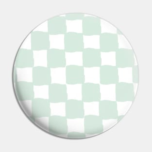 small checkered mint, Checkerboard Check Checkered, small checks, pastel green, cream and mint, western, prairie, aesthetic, retro, vintage, cowgirl Pin