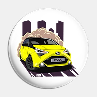 Yellow fizz Aygo x-cite Pin