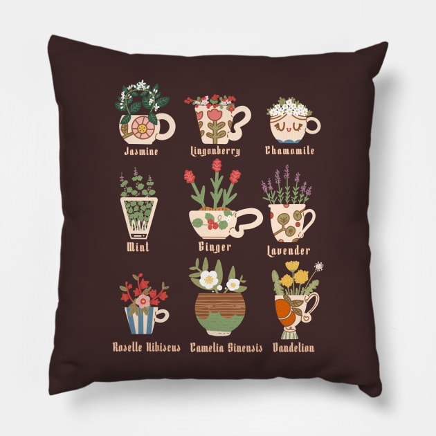 Tea Botanicals Pillow by Fluffymafi