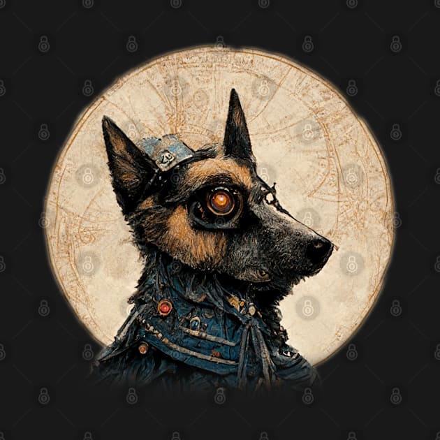 German Sheperd Surreal Steampunk Artwork, Dog Lover by maxdax