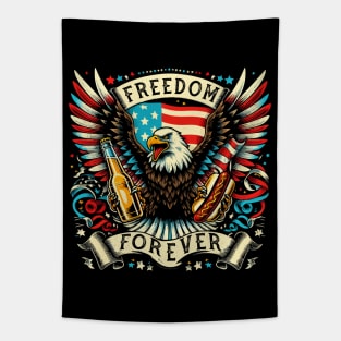 American Eagle - Fourth of July Celebrations - Beer and Hot Dogs Tapestry