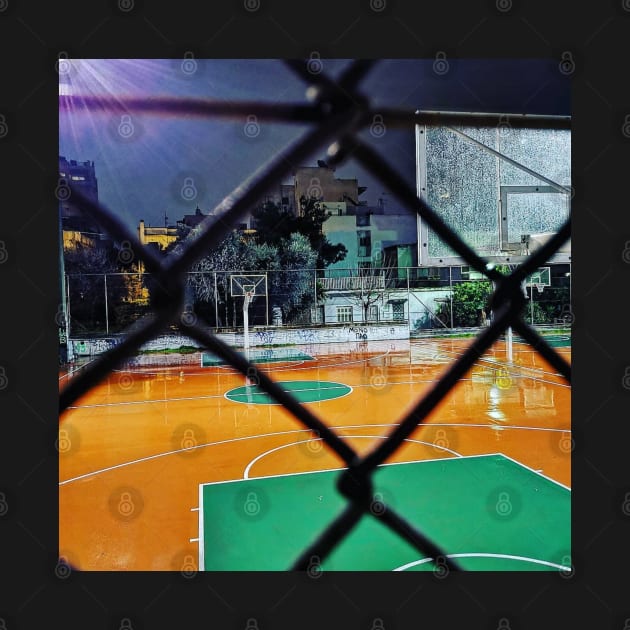 Rain on the basketball court by GRKiT