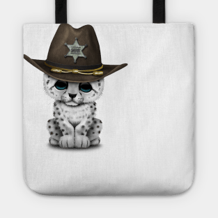 Cute Baby Snow Leopard Cub Sheriff Tote