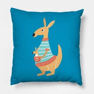 Kangaroo Mom and Kid Pillow