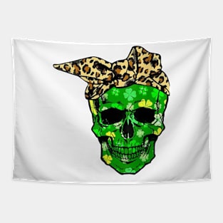 Sugar Skull Shamrock St Patricks Day Tapestry