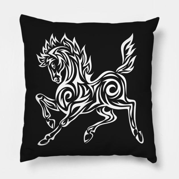 Beauty Horse Tribal Pillow by AVEandLIA