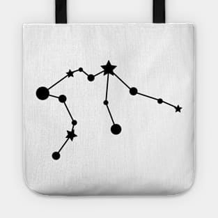 Aquarius Zodiac Constellation in Black Tote