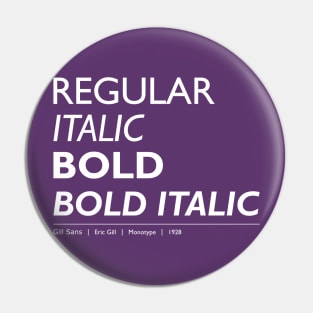 Gill Sans Font Pin