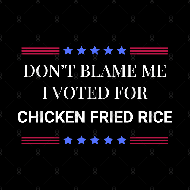 Don't Blame Me I Voted For Chicken Fried Rice by Woodpile