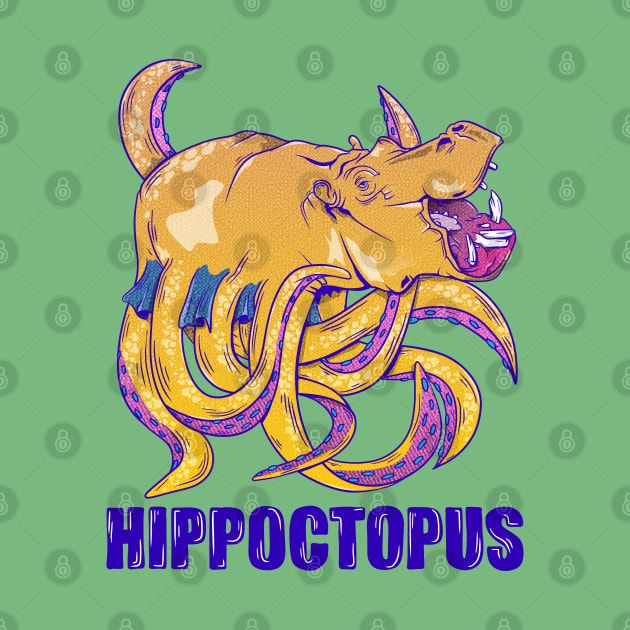 Hippo with octopus tentacles by mailboxdisco