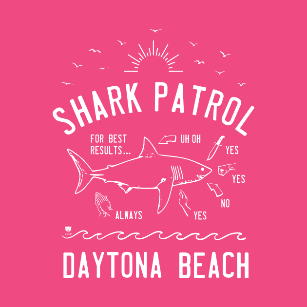 Beach Shark Patrol - Daytona Beach FL - White by SmokyKitten