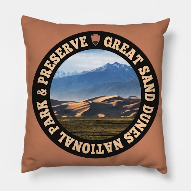 Great Sand Dunes National Park & Preserve circle Pillow by nylebuss