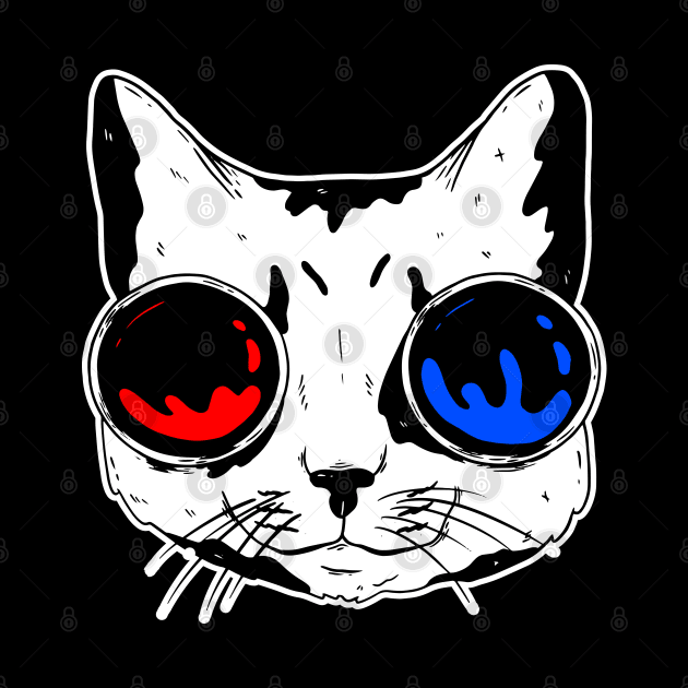 funny cat – Meowtrix (red pill or blue pill) (black variant) by LiveForever