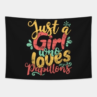 Just A Girl Who Loves Papillons Gifts for Dog Lovers product Tapestry