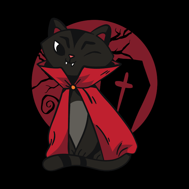 Black Vampire Cat by rueckemashirt