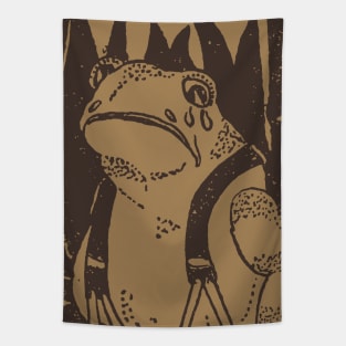 Froggy Fairytale:  Weeping Frogge in the Enchanted Forest in Suspender Pants Tapestry