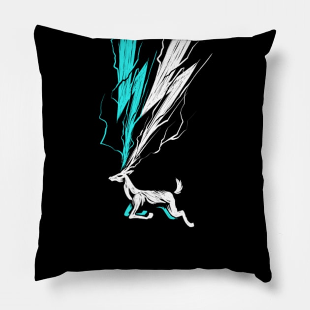 lighting thundeer Pillow by spoilerinc