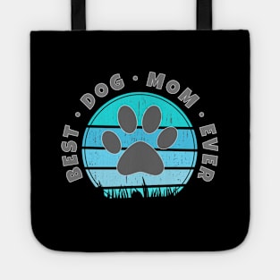 Best Dog Mom Ever Retro Sunset Vector Graphics v.4 Tote