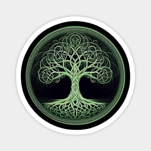 Green and black Celtic Tree Magnet