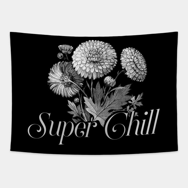 Super Chill Botanical Floral Flower Design Tapestry by ballhard