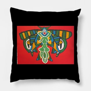 Venus in Antlers-Red Moth Pillow