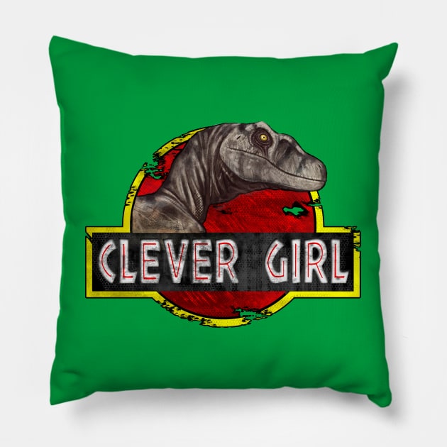 Clever Girl Pillow by Daenar7