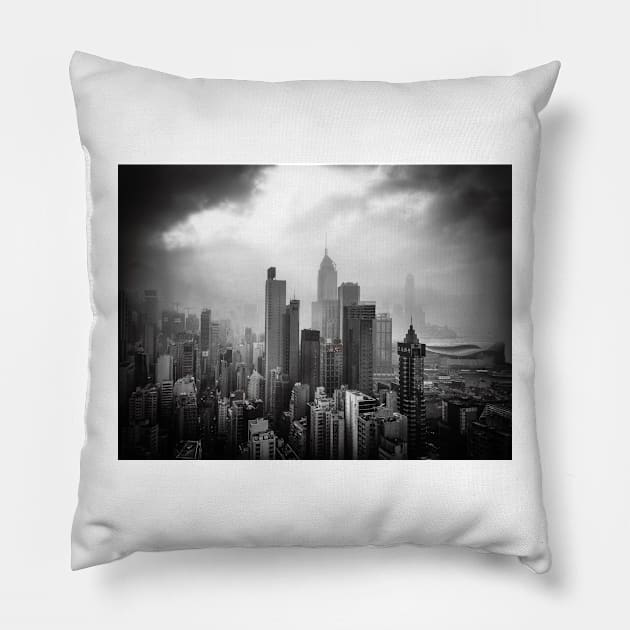 Clouds Over Hong Kong Pillow by TheMoistureFarm