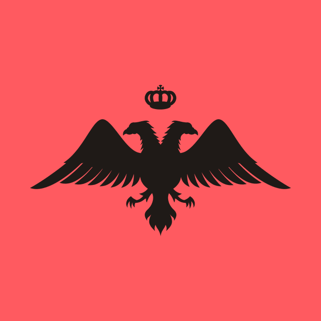 Double Headed Eagle Silhouette with Crown by sifis