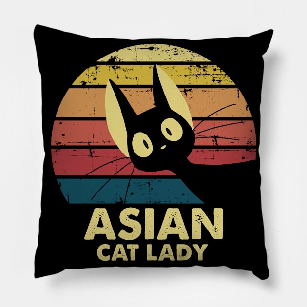 Asian cat mom. Perfect present for mom mother dad father friend him or her Pillow by SerenityByAlex