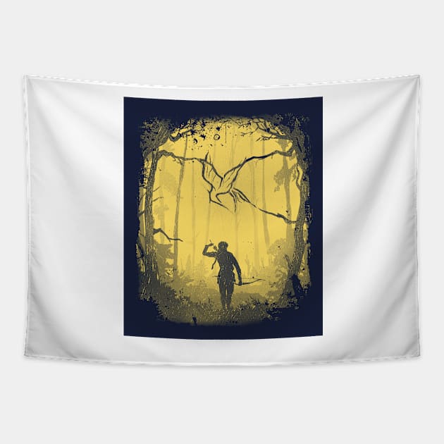 Hunger Games Woods - Yellow Blue Tapestry by Uwaki