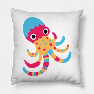 Cute Octopus Cartoon Multicolor Pillow