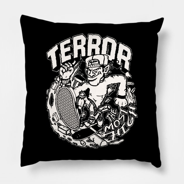 Vintage Terror band Poster Pillow by VizRad