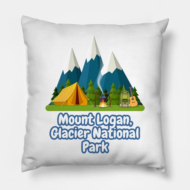 Mount Logan, Glacier National Park Pillow by Canada Cities