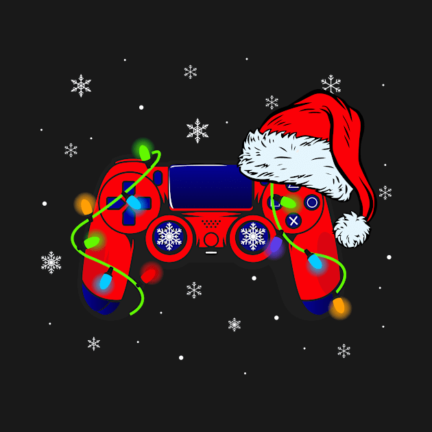 Video Game Controller Christmas Santa Hat Gamer Boys by Creative Design