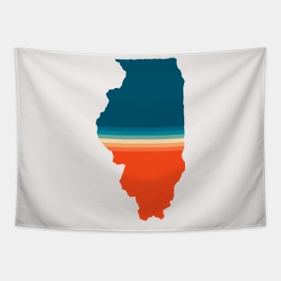 Illinois State Retro Map Tapestry