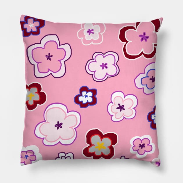 My garden full of flowers, Flower patterns Pillow by zzzozzo