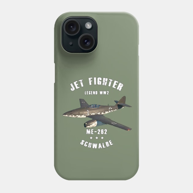 Messerschmitt Me 262 Schwalbe Military Jet Fighter Plane WW2 Phone Case by Jose Luiz Filho