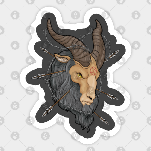 Satanic Baphomet Gothic Goat Pentagram Goth Occult - Satanic Baphomet -  Sticker | TeePublic