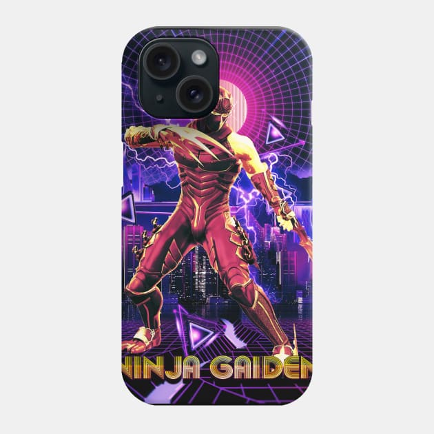 Ninja Gaiden Retro wave neon city Phone Case by syanart