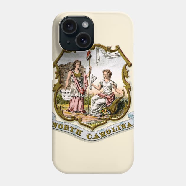 1876 North Carolina Coat of Arms Phone Case by historicimage