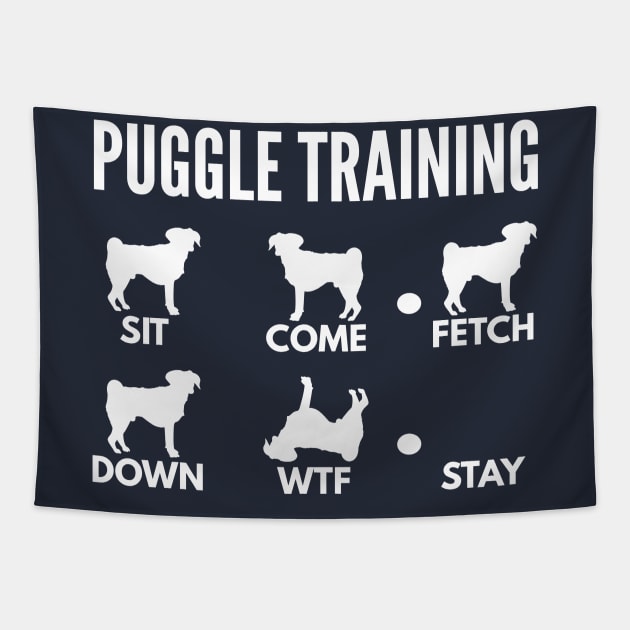 Puggle Training Puggle Dog Tricks Tapestry by DoggyStyles