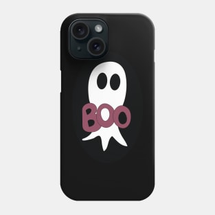 Cute Halloween ghost cartoon with BOO text Phone Case