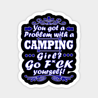 Camping caravans family camp girls women Magnet