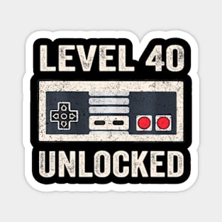 Level 40 Video 40th Birthday Magnet