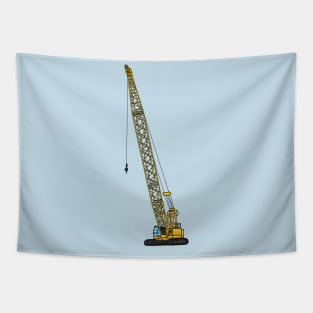 Dragline excavator cartoon illustration Tapestry