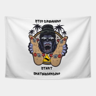 GORILLA SKATEBOARDING Tapestry