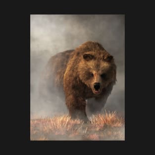 Grizzly Bear Emerging from the Fog T-Shirt