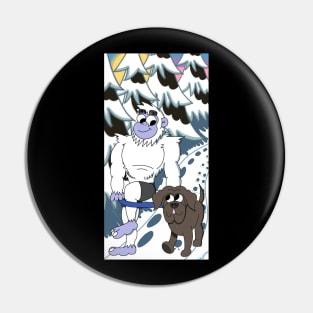 Yeti Walking the Dog Pin