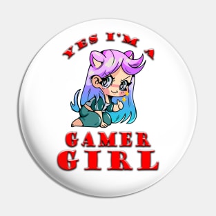 Yes Im A Gamer Girl Sly Red Pin